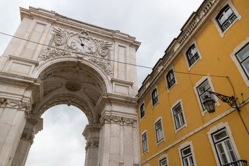 Fototapeta na wymiar The Arch in the center of Lisbon