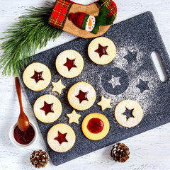 Christmas Linzer cookies