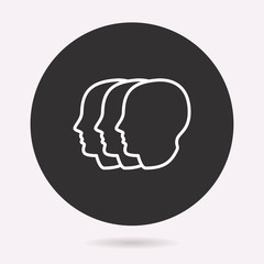 People - vector icon. Illustration isolated. Simple pictogram.