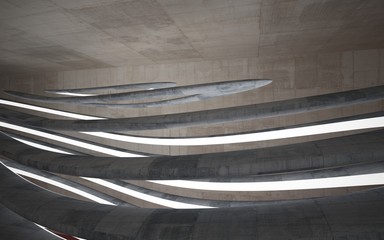 Obraz premium Empty dark abstract concrete room smooth interior with red water. Architectural background. Night view of the illuminated. 3D illustration and rendering