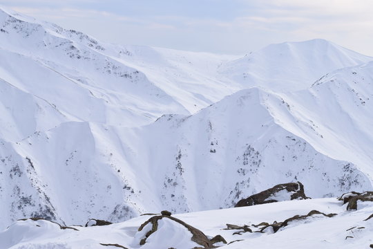 Mount Apharwat at a height of 4390 metres in Gulmarg, Kashmir, India. It lies in Pir Panjal mountain range. The LOC is few kms away from here & it remains covered with heavy snow throughout the year.