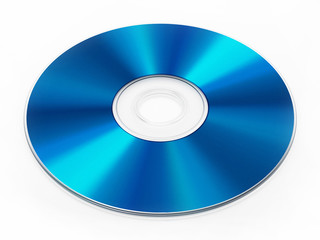 Blu-ray disc isolated on white background. 3D illustration