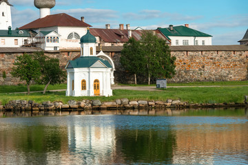 Chapel of Alexander Nevsky of the Spaso-Preobrazhensky Solovetsky Monastery. Embankment of Prosperity Bay, Solovki Islands, Arkhangelsk region, White Sea