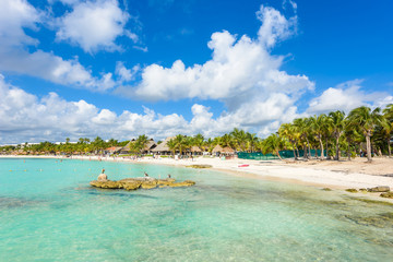 Riviera Maya - paradise beach Akumal at Cancun, Quintana Roo, Mexico - Caribbean coast - tropical destination for vacation