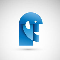 niebieska głowa logo wektor © Rzoog