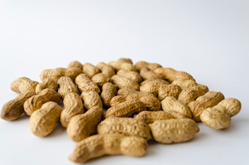peanut, food,shucks, white background