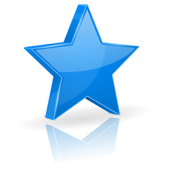 Blue star with reflection
