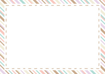 ステッチフレーム　パステルカラー　ストライプ　背景