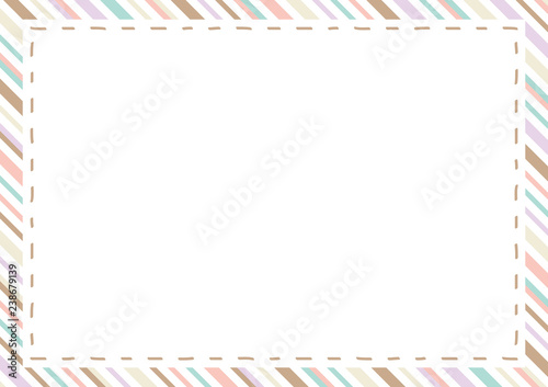 ステッチフレーム パステルカラー ストライプ 背景 Wall Mural Kid A ステッチフレーム パステルカラー ストライプ 背景 Wall Mural Kid A