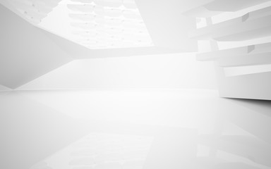 Fototapeta premium Abstract white interior of the future. 3D illustration and rendering