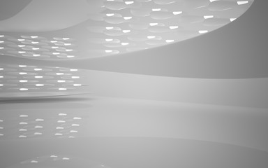 Naklejka premium White smooth abstract architectural background. 3D illustration and rendering