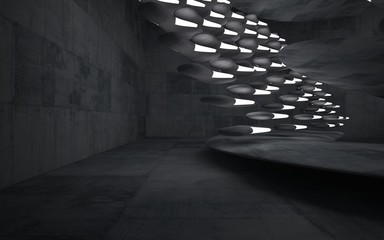 Empty dark abstract concrete smooth interior . Architectural background. 3D illustration and rendering