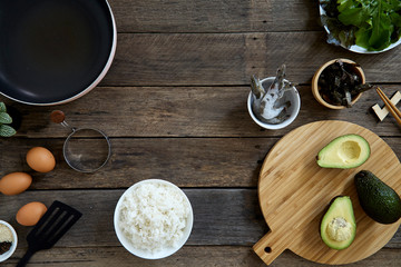 Obraz na płótnie Canvas Poke bowl with Avocado Clean Food