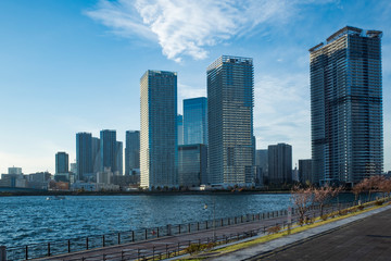 Obraz premium Luxurious apartment group on the waterfront