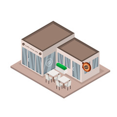 Coffee Shop, Cafe Isometric Illustration Vector
