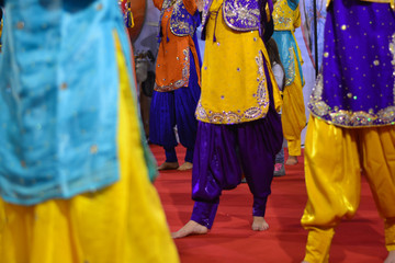 dancers and dancers with traditional clothes