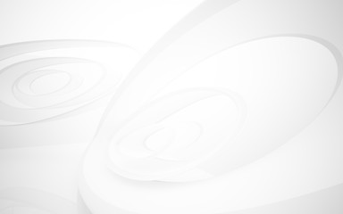 White smooth abstract architectural background. 3D illustration and rendering