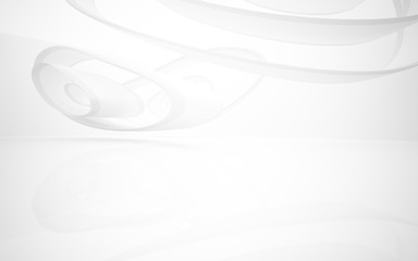 White smooth abstract architectural background. 3D illustration and rendering