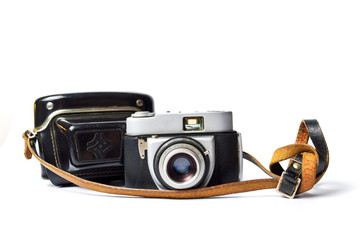 Old film camera isolated