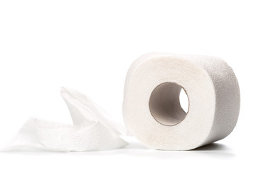 Roll Of Toilet Paper Isolated On White Background