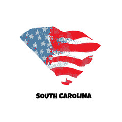State of South Carolina. United States Of America. Vector illustration. USA flag.