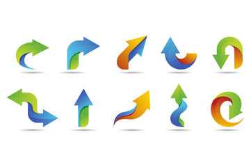 arrow vector logo collection with colorful style
