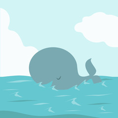 Big Whale Fish in Sea