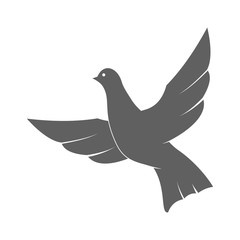 Dove Silhouette. Symbol of Peace, Love, Tolerance and Trust. Vector Illustration.