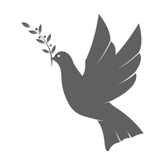 Dove Silhouette. Symbol of Peace, Love, Tolerance and Trust. Vector Illustration.
