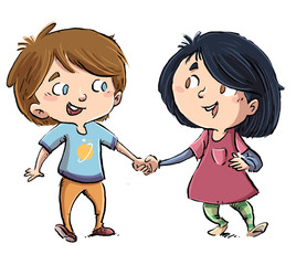 niños cogidos de la mano