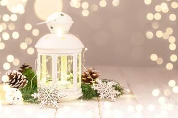 White Christmas lantern