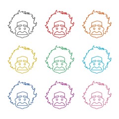 Professor, scientist logo, color set