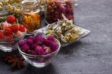 Herbs and dry flowers