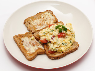Scrambled egg, high angle