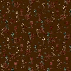 Floral background. Seamless pattern.Vector. 花のパターン