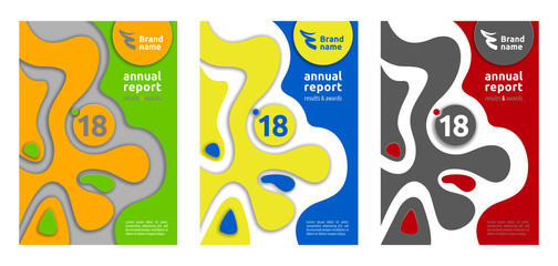 Annual report cover design, vector illustration.