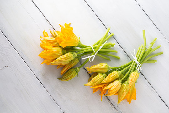 Fiori di zucca freschi 