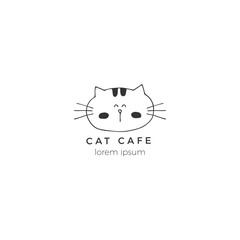 Vector hand drawn logo template for pets related business.