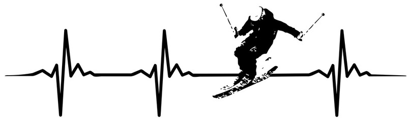Skiing heartbeat  isoliert  vektor - Ski Herzschlag © endstern