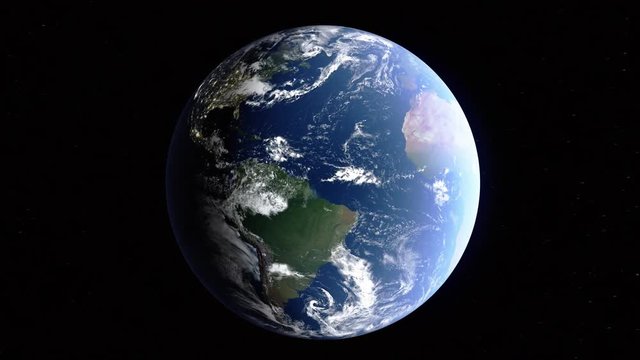 Realistic 3d animated earth showing the borders of the country Comoros and the capital Moroni in 4K resolution