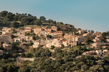 Fototapeta na wymiar The village of Occhiatana in the Balagne region of Corsica