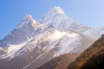 Ama Dablam summit in Himalayas Everest base camp trek
