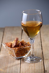 bodegón de comida y bebida