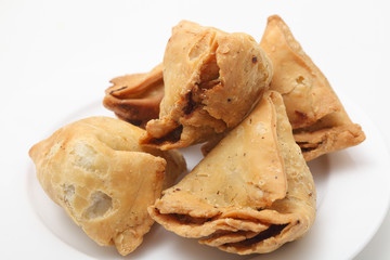 Pile of vegetable samosas