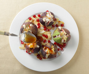 Figs with cheese from above