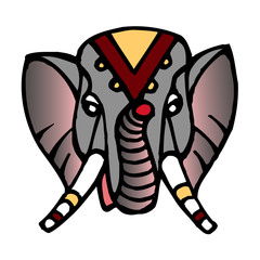 elephant head from the Orient tattoo design logo graphic