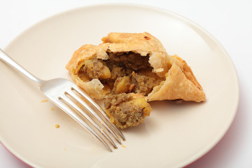 Samosa and fork