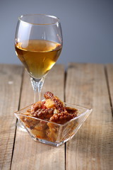 bodegón de comida y bebida