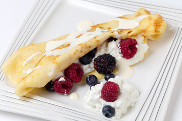 Crepe with berry fruits