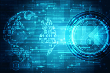 Obraz premium 2d illustration Safety concept: Closed Padlock on digital background